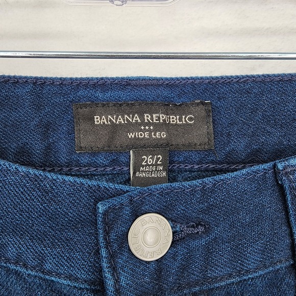 Banana Republic Wide Leg Jeans 26/2 High Rise Relaxed Fit Dark Wash NWT - Picture 2 of 9